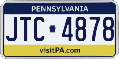 PA license plate JTC4878