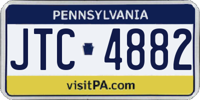 PA license plate JTC4882
