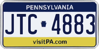 PA license plate JTC4883