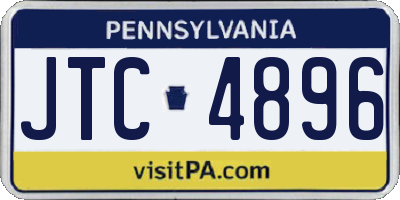 PA license plate JTC4896