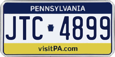 PA license plate JTC4899
