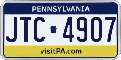 PA license plate JTC4907