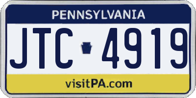 PA license plate JTC4919