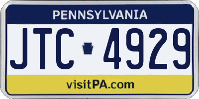 PA license plate JTC4929