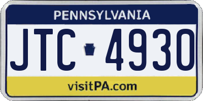 PA license plate JTC4930