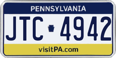 PA license plate JTC4942