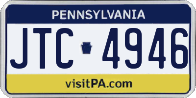 PA license plate JTC4946