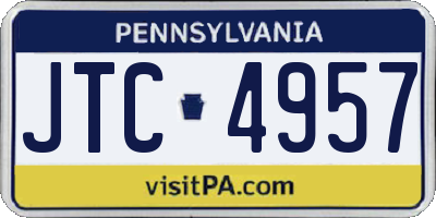 PA license plate JTC4957