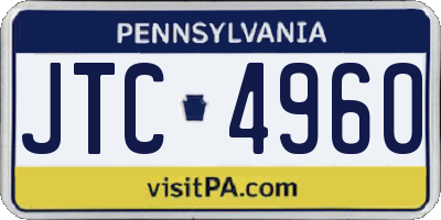 PA license plate JTC4960