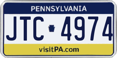 PA license plate JTC4974