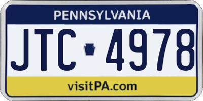 PA license plate JTC4978