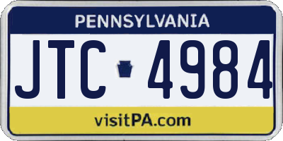 PA license plate JTC4984