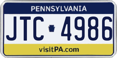 PA license plate JTC4986