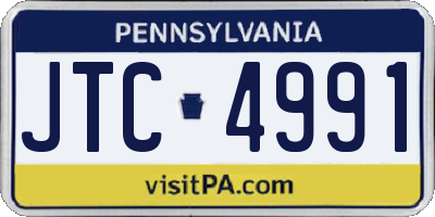 PA license plate JTC4991