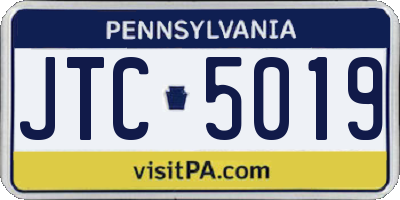 PA license plate JTC5019