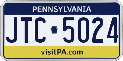PA license plate JTC5024