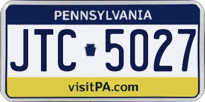 PA license plate JTC5027