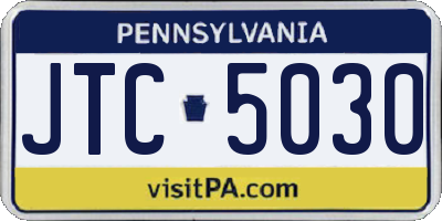 PA license plate JTC5030