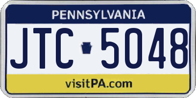 PA license plate JTC5048