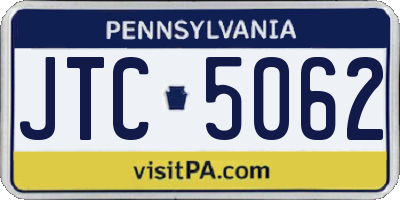 PA license plate JTC5062