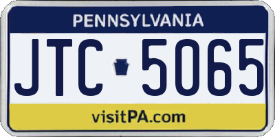 PA license plate JTC5065