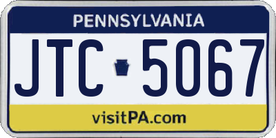 PA license plate JTC5067