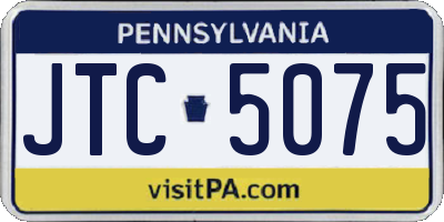 PA license plate JTC5075
