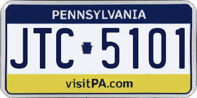 PA license plate JTC5101