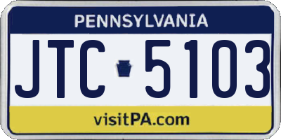 PA license plate JTC5103