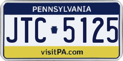 PA license plate JTC5125