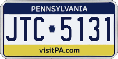 PA license plate JTC5131