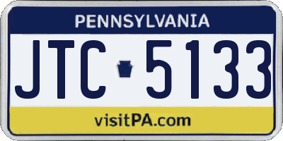 PA license plate JTC5133