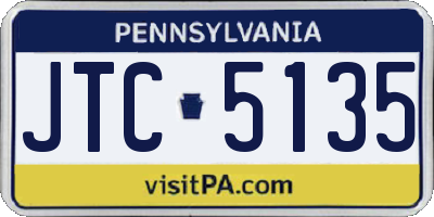 PA license plate JTC5135
