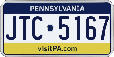 PA license plate JTC5167
