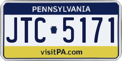 PA license plate JTC5171
