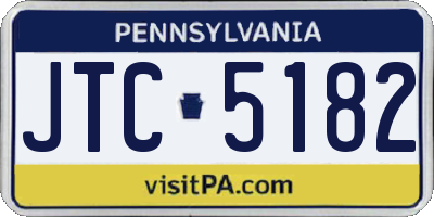 PA license plate JTC5182