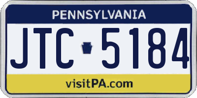 PA license plate JTC5184
