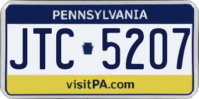 PA license plate JTC5207