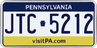 PA license plate JTC5212