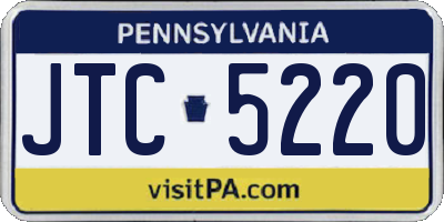 PA license plate JTC5220