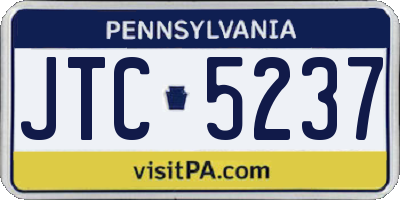 PA license plate JTC5237
