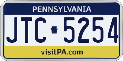 PA license plate JTC5254