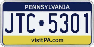 PA license plate JTC5301