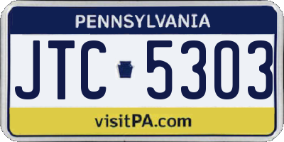 PA license plate JTC5303