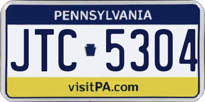 PA license plate JTC5304