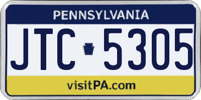 PA license plate JTC5305