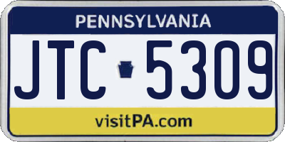 PA license plate JTC5309