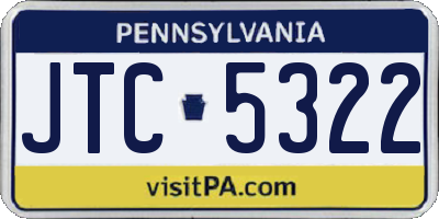 PA license plate JTC5322