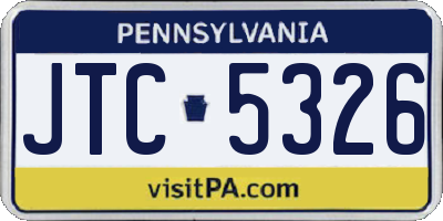 PA license plate JTC5326