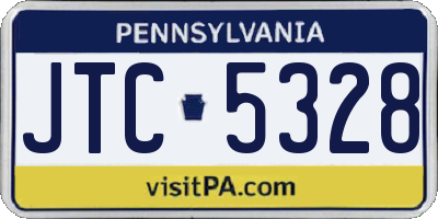 PA license plate JTC5328